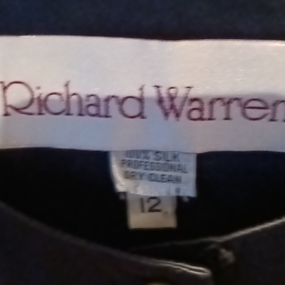 FINAL PRICE VTG Richard Warren 100% silk l/s blouse w diamonds & chains print 12 - Picture 1 of 7